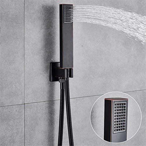 Robinet de douche encastré noir mat en laiton avec tête carrée - 2