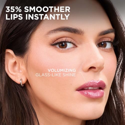 Image of L'Oreal Paris Plump Ambition Hyaluron Plumping Lip Oil, Cherry Cherie | Plumping Lip Oil, Glass Like Shine, Infused with Hyaluronic Acid, Deeply Hydrating, Plumper & Smoother Lips, Non Sticky