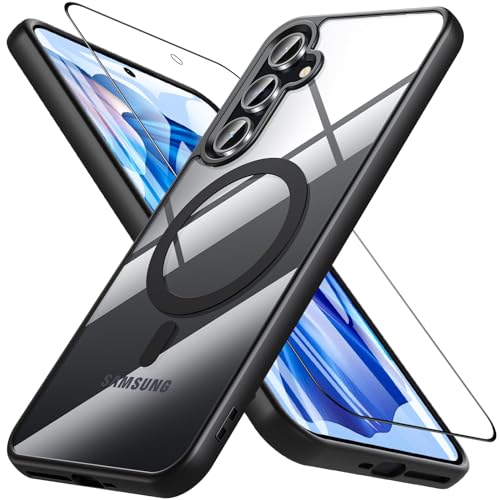 Coque Samsung Galaxy A55 5G magnétique militaire robuste et transparente avec écran