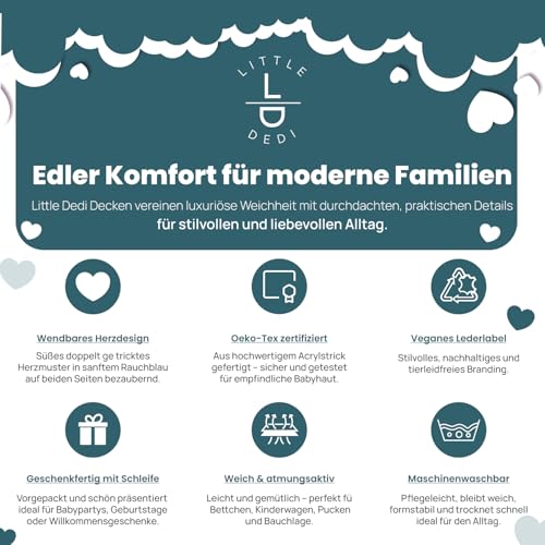 Little Dedi Babydecke Alina 80x100 cm – 100% Acryl, Oeko-TEX Zertifiziert, weich, leicht & atmungsaktiv, für Neugeborene… – Ansicht 5