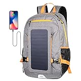 ECEEN Solar Backpack Charger Rain-Resistant 6.5 Watts Solar Panel Charging Smartphones & USB Devices for Outdoor Sports Activities 35L Volume with 15.6’’ Laptop Compartment