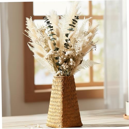 Vase en osier cône pour centre de table rustique et composition florale - 5