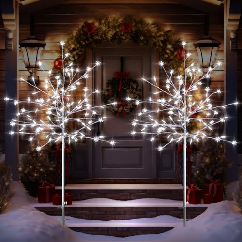 Baquler 2 Pack 5Ft Outdoor Christmas Decorations Pathway Light Snowflake