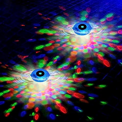 Beeplove Floating Pool Lights - Ip68 Waterproof Solar Swimming Pool Lights With Colors Changing, Outdoor Led Glow Decorative Lamp For Hot Bath Tub, Pond, Spa, Fishbowl Romantic Atmosphere, 2 Pcs #TOP5