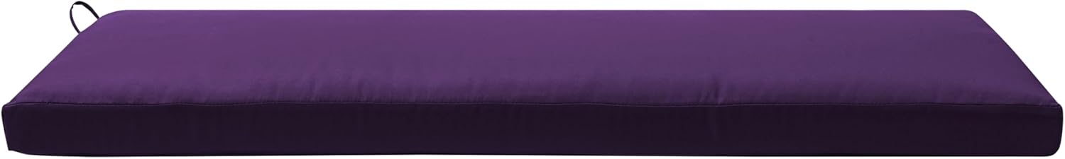 QILLOWAY Indoor/Outdoor Bench Cushion, Thick Upholstery Foam Couch Swing Pads with Ties,48-Inches,Purple.
