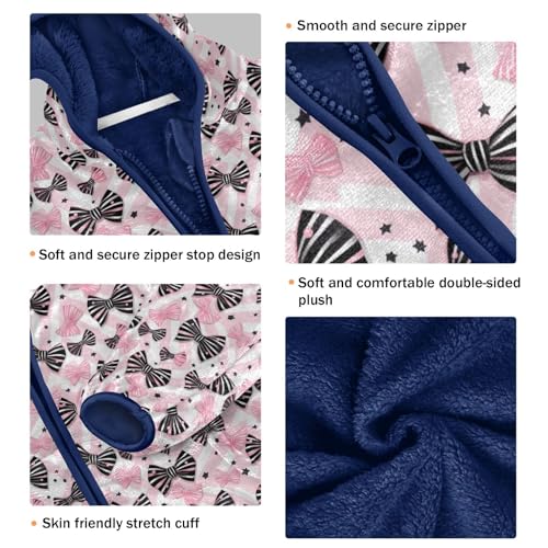 Bows Stars#3 Boys Fleece Coat,Children's Zip-Up Hoodie Jacket,Baby Warm Fashion Outerwear 3-10T,A1132643