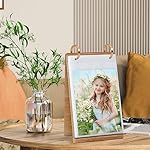 5x7 Photo Frames Wooden Flip Photo Album 5x7 Pictures on Stand Vertical Display for Tabletop, with 60 PVC Pockets - Image 2
