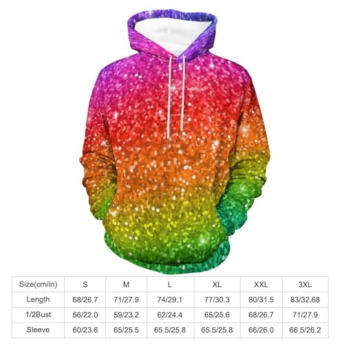 Sweat à capuche paillettes arc-en-ciel UMENG pull confortable S - 2
