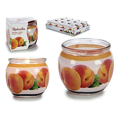 Bougie parfumée pêche en pot de verre pour la maison