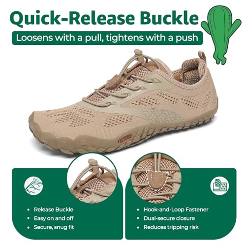Miniatura 5 de Saguaro Barefoot Zapatillas De Trail Hombre Mujer Zapatos De Deporte Transpirable Antideslizante Calzado Minimalistas Marrón 39 Eu