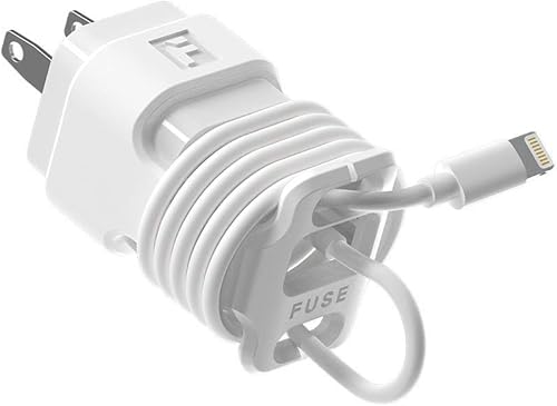 El cargador devanador trasero a presión compatible con Apple 5W Lightning iPhone y iPad cargador y adaptador para viajes y gestión de cables