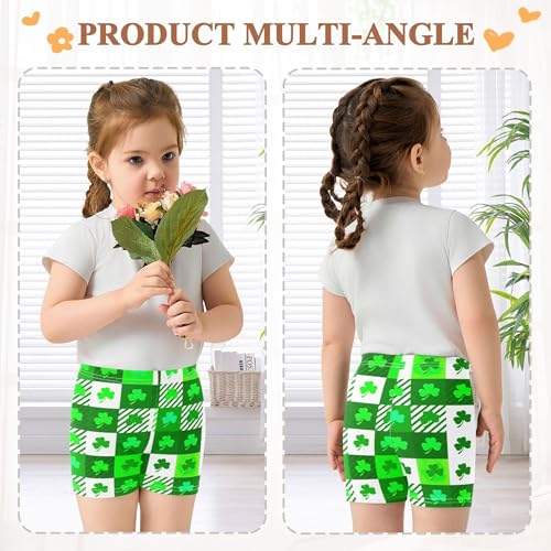 Joisal Cotton Shorts for Under Dress Cute Checkered Alternating Green White Toddler Biker Shorts Girls 4t Kids Clothing4