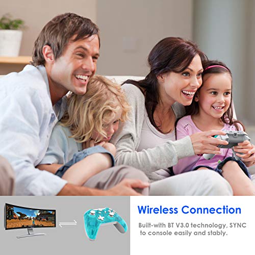 JFUNE Mando Inalámbrico para Nintendo Switch, Pro Controlador Wireless Switch Gamepad, 6-Axis Gyro Dual Motor Switch Controller- Nueva versión (Verde)