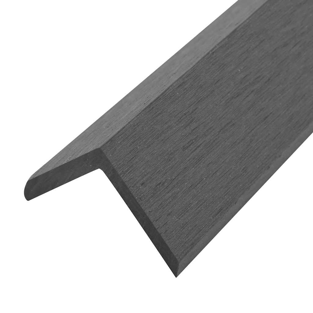 vidaXL Molduras Angulares 5 uds, Perfiles en Forma de Ángulo, Remates de Esquina de Tarima, Bordes Cantoneras para Terraza, WPC Gris 170 cm