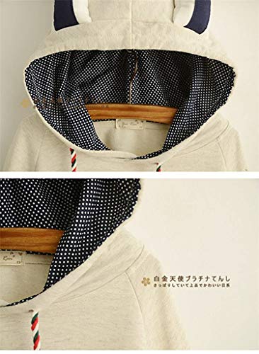 Kids Girls Blend Hoodie Rabbit Ear Capes Poncho Children Spring Autumn Women Winter Pullover Jacket Outwear (White,One Size)3