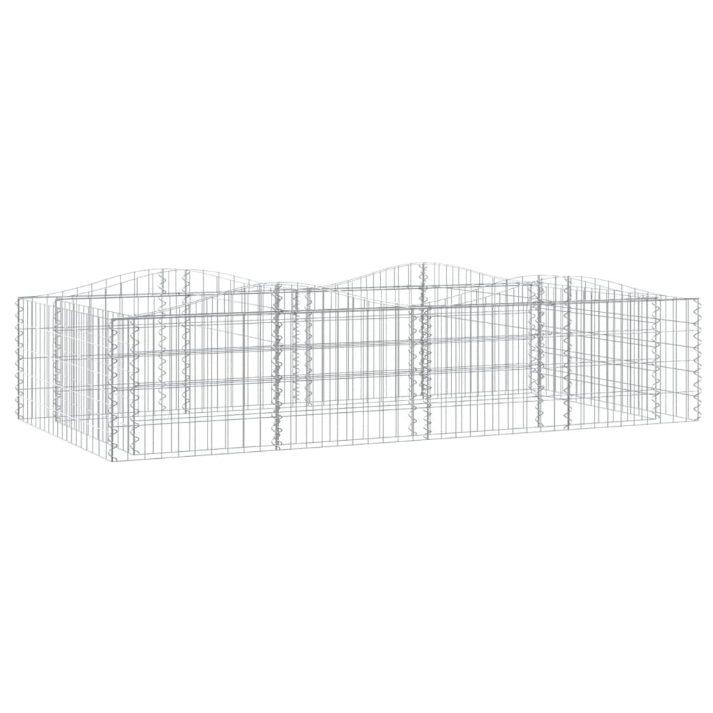 vidaXL Arched Gabion Raised Bed, Cage Mesh Wire for Outdoor Garden, Spiral Retaining Wall for Planter, Stone Basket, 200x100x50 cm Galvanised Iron