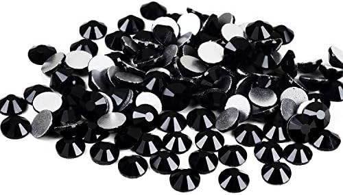 Yantuo Black Rhinestones Flat Back ss16 1440 pcs, 4mm Round Non Hotfix Jet Rhinestone,Bling Diamond Cut Stone Gems for Shoes,Bag,Nail Art, DIY Craft