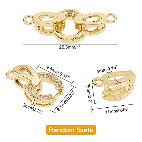 Chgcraft B08C9B53XW 5 Set 25Mm Brass Micro Pave Cubic Zirconia Fold Over Clasps Oval Shaped Long-Lasting Mixed Color Clasps For Bracelet Necklace Anklets Jewelry Making Pendant Connector thumb #1