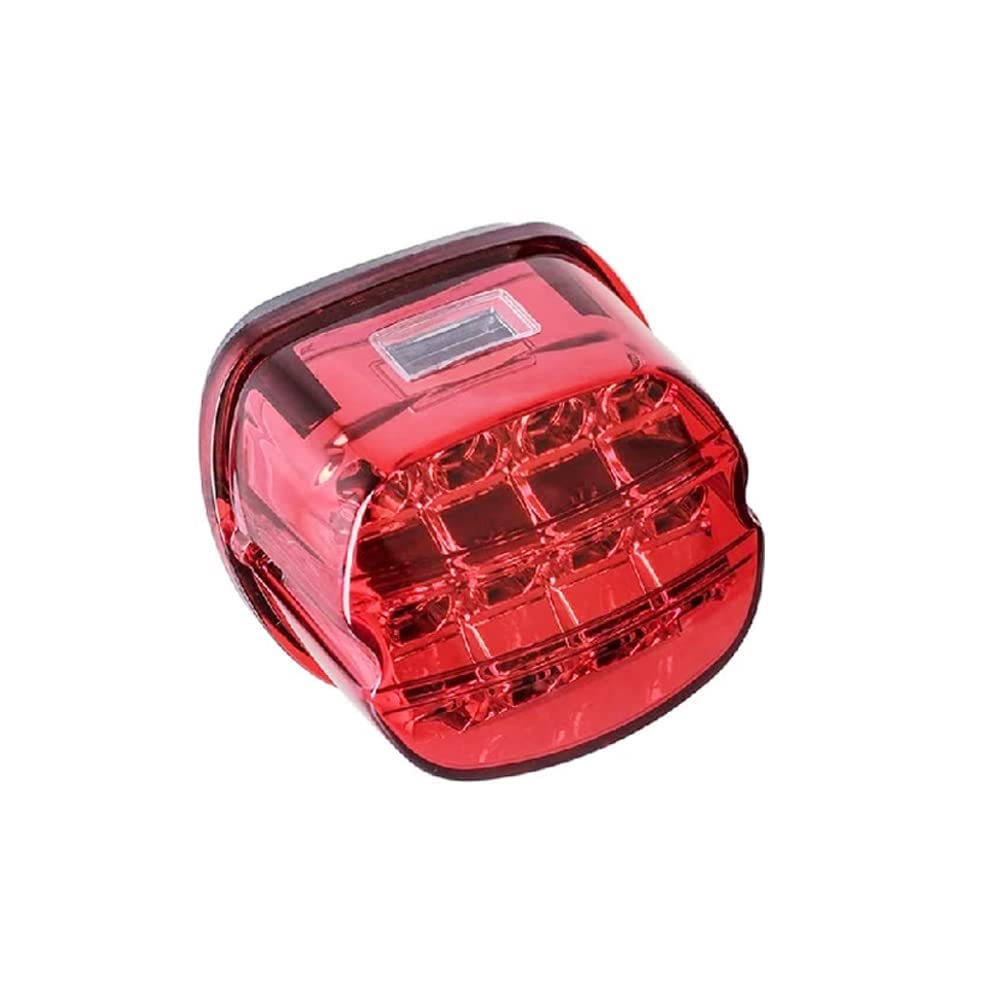 Fanale posteriore per moto 13 LED LED con luce di posizione rossa, fanale posteriore con illuminazione rossa di marcia e luce di stop con lenti fumé rosso/nero per Harley Dyna Road King Electra