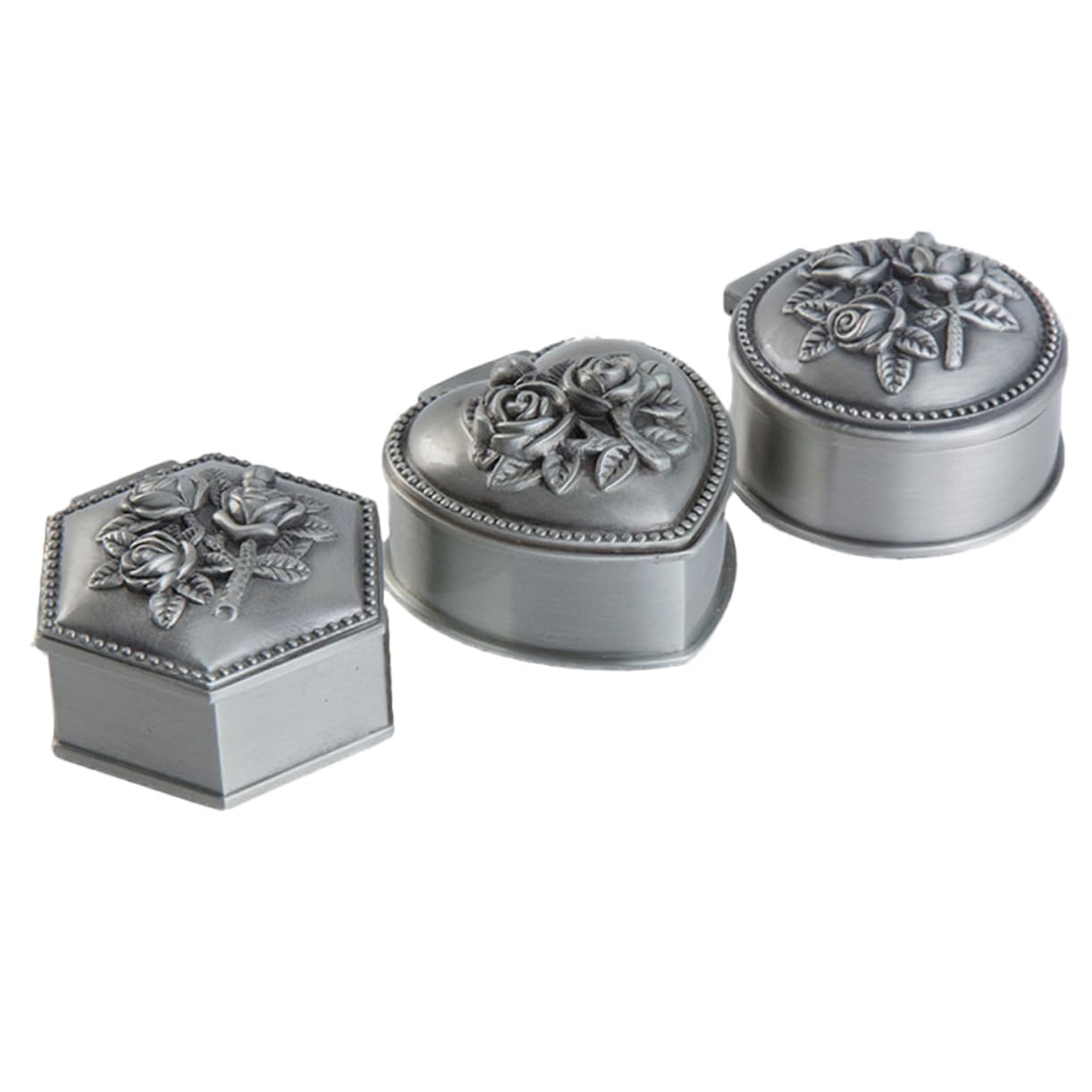 Boîtes vintage pour bijoux Healvian : lot de 3 coffrets de rangement bagues et colliers