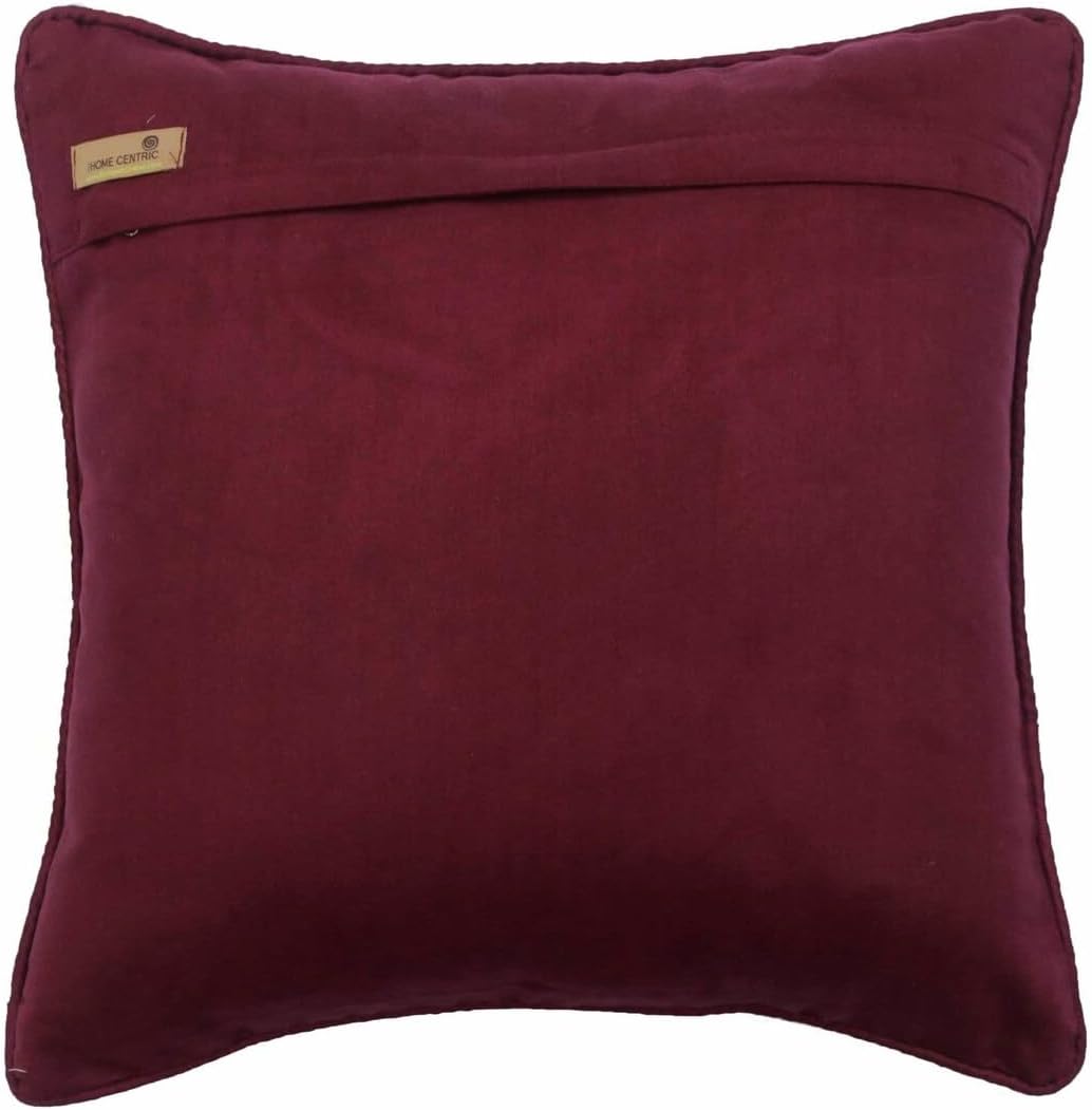 The HomeCentric Euro Pillow Covers, Burgundy 26"x26" (65x65 cm) Throw Pillow Covers, Jacquard Silk Throw Pillows for Couch, Damask Pattern Victorian Easter - Berry Damask Galore