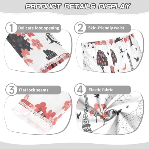 Toddler Girls Leggings Printed Yoga Pants Leggings Paris and Poodle Dog for Kids3