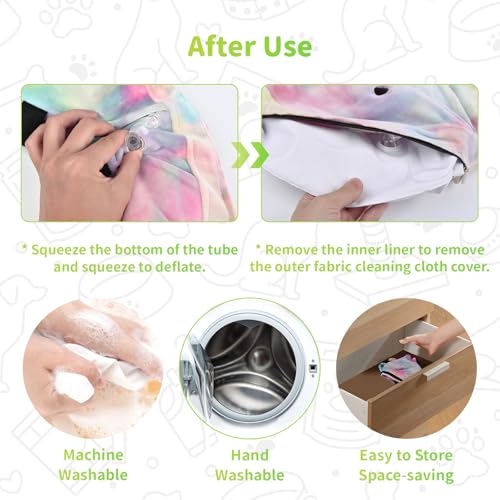 Image of Dog Neck Collar Recovery E-Collar Alternative, Dog Donut Collar After Surgery for Dogs and Cats(Pink Blue, M)