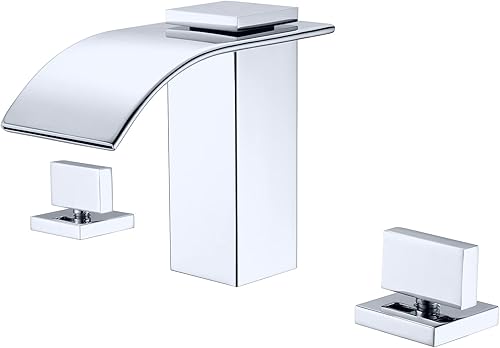 sumerain Cascada 8 pulgadas grifo de lavabo de baño de 3 agujeros acabado cromado