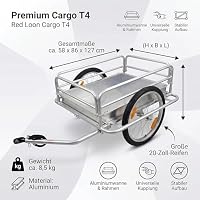 Fahrradanhänger Transportanhänger Cargo Trailer - Red Loon Cargo T4 - Fahrrad Transport Anhänger - Alu Wanne - Aluminium Felgen - extrem leicht - 144 Ltr – Ansicht 4
