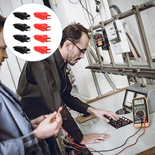 Ultechnovo 16Pcs And Clips Cable Safety Multimeter Red Electric Banana Automotive Crocodile Power Device Cover Insulation Charging Battery Electrical Clamp Car Metal Leads Automotive Connectors #TOP2