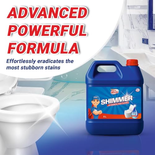 Image of Shimmer Pro Max Toilet Cleaner - 10L | Professional Formula | Mega Refill Pack for Heavy Usage | Removes Tough Stains & Odours | Deep Cleaning Toilet Bowl Cleaner