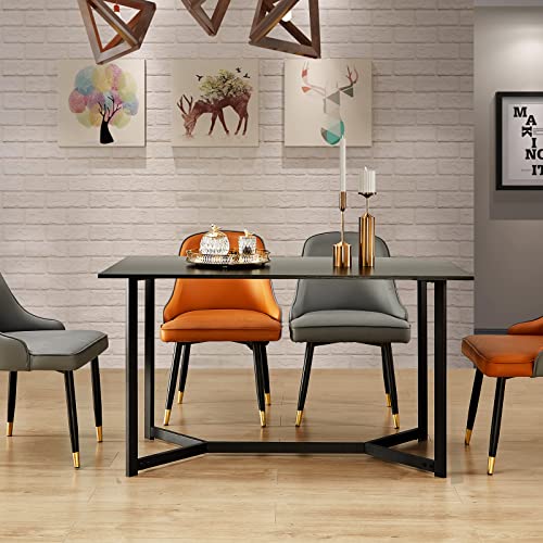Saygoer Black Dining Table 51.2 Inch, Multifuntional Modern Dining Room Table For 2-4, Space Saving Rectangular Kitchen Table, Heavy Duty Metal Frame, Industrial Dinner Table, Easy Assembly #TOP1