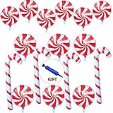17 Pcs 35 inch Christmas Inflatable Candy Canes Set - Foil Balloons, Swirl Lollipop Balloon for Decorations
