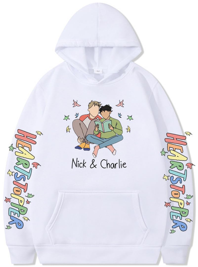Sudadera Heartstopper para Hombre Sudadera con Estampados Nick y Charlie Heartstopper Ropa Sudadera de Manga TV-Series