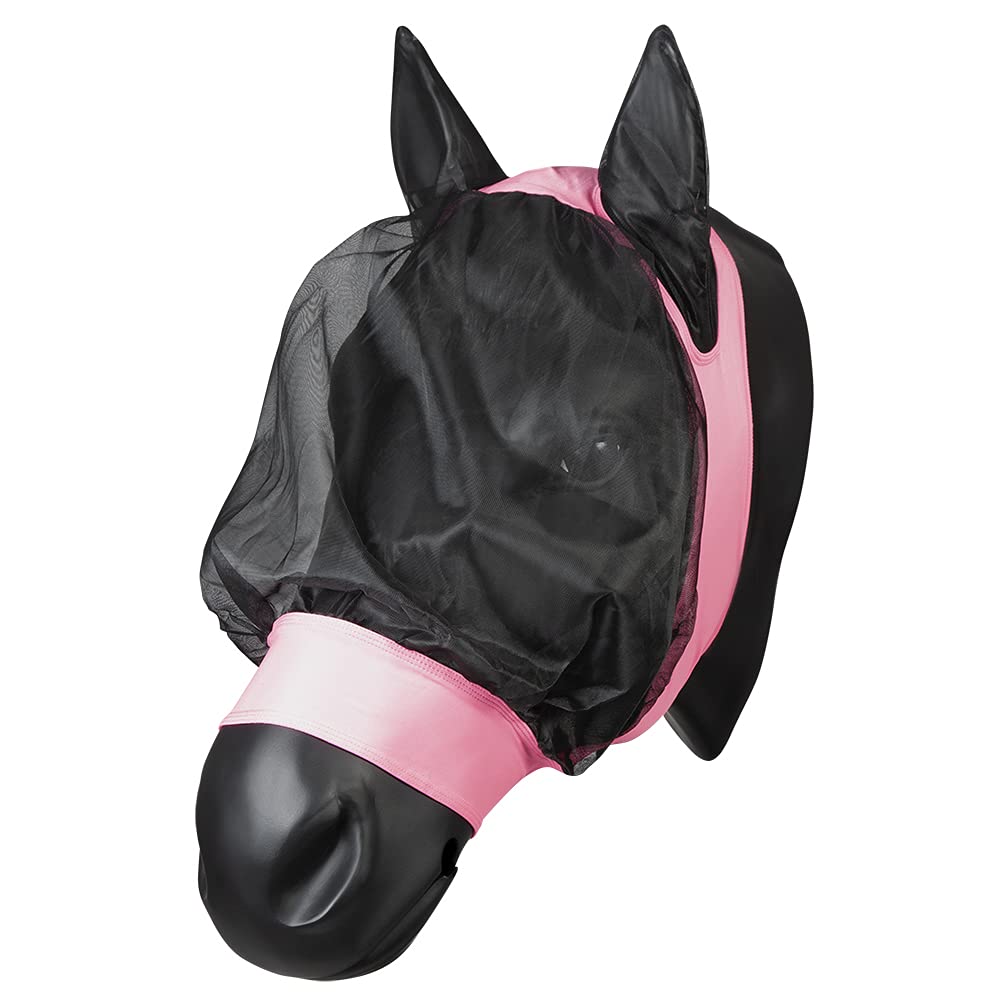 Masque facial de mouche PFIFF rose pour cheval de taille Cob