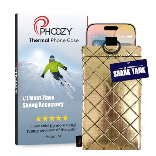 Image of PHOOZY Apollo II Thermal Phone Case with NASA-Derived Technology - Extends Battery Life 4X in Cold Weather and Heat - Military Grade 8-Foot Drop Protection Insulated Pouch - Medium Gold
