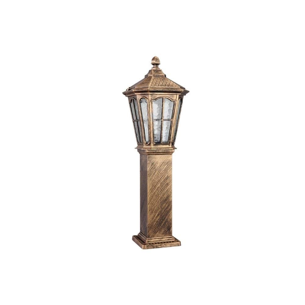 GTHTUHFD Lamp Post Lights, 60/80Cm Outdoor High Pole Garden Lantern Ip54 Waterproof Aluminum Retro Street Glass Column Outside Villa Community Courtyard Edecor Pillar Stigma Light E27,Bronze_60cm