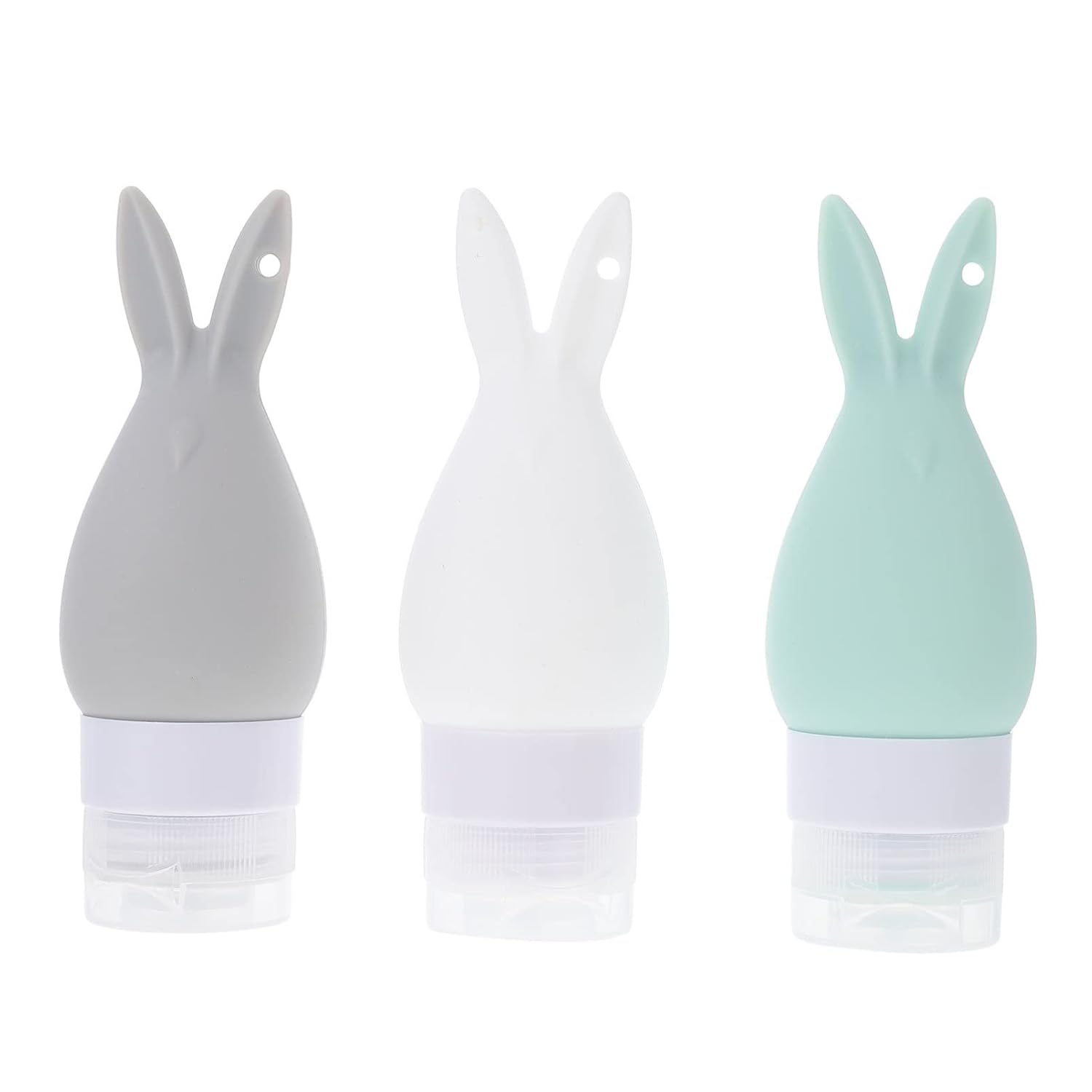 3Pcs Portable Travel Bottles Set Silicone Squeezable Travel Shampoo Bottles Reusable