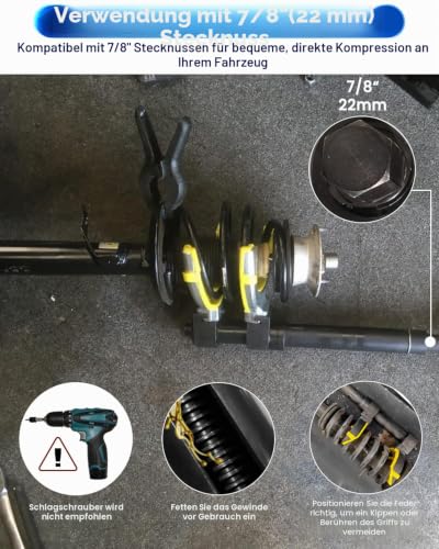 ATPEAM Universal Federspanner KFZ, 300mm McPherson Federspanner Set für McPherson Federbeinsysteme, mit Kunststoffschutz, 1050 kg Belastbarkeit
