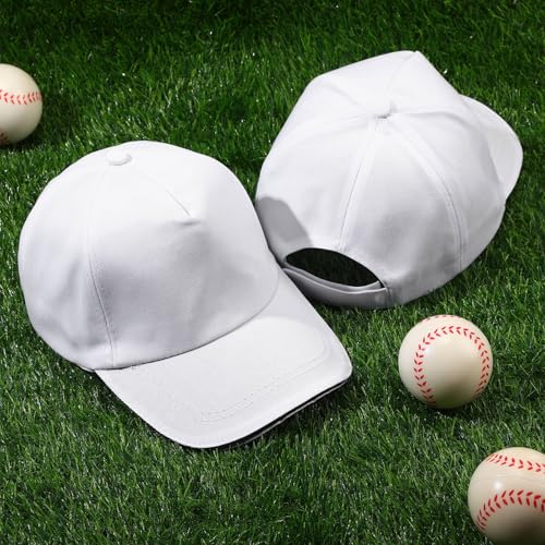Image of Shyyween Kids Baseball Caps Youth Adjustable Plain Baseball Hats Cotton Blank Hats Bulk for Girls Boys Sport Team