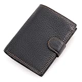Color: Personalizado Cabeza Cartera de Cuero Multi-Tarjeta posición dérmica Cartera Cartera Retro RFID de los Hombres contra la digitalización Billetera de Hombre (Color : Black, Size : S)