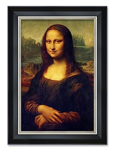 DECORARTS Mona Lisa Framed Wall Art, Black Silver Frame, 22x16