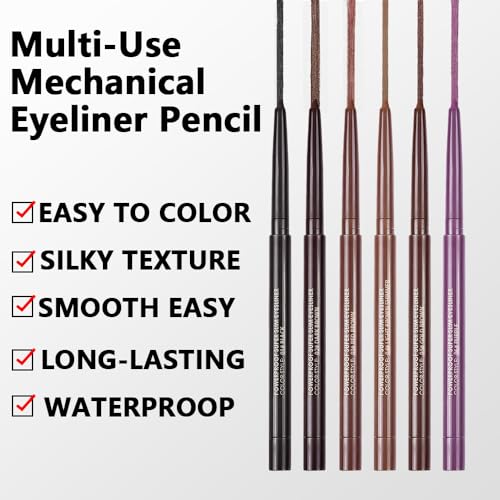 Kaely Red Brown Gel Eyeliner,Smooth Eye Liner Waterproof Smudge Proof,Multi-Use Pencil Eyeliner,Built In Sharpener,Longwearing Eye Makeup,Vegan,Delineador De Ojos Contra El Agua,03 thumb #3