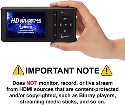 ClearClick HD Video Capture Box Ultimate (4K Edition) - Record and Stream Video from HDMI (Up to 4K30) and AV Video Sources, No Computer Required
