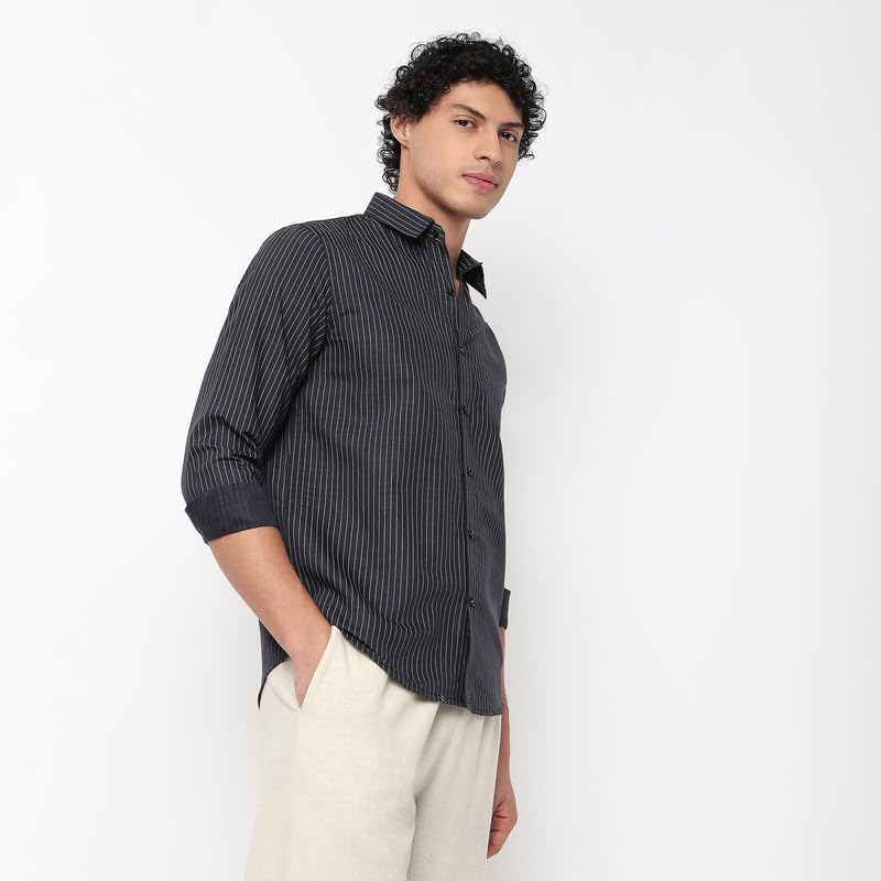 Image of Mens Striped Slim Fit Cotton Casual Shirt | Full Sleeves Mens Shirts | Stylish Shirt for Men