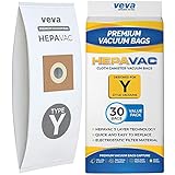 VEVA 30 Pack Premium HEPA Vacuum Bags Style Y Cloth Bag Compatible with Hoover WindTunnel Bagged Uprights and The Tempo Upright Part #902419001, 4010801Y
