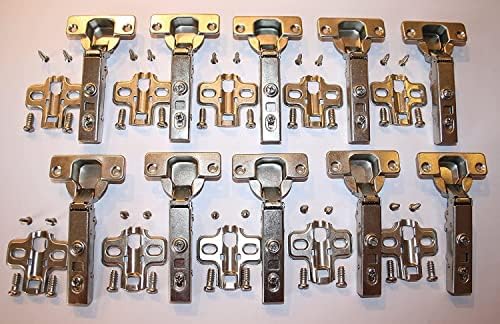 Soft Close Cabinet Cupboard Door Hinges 20 Pack 35mm Full Overlay 110 Degree, Plates and Screws Included Slow Shut Dotty Deals