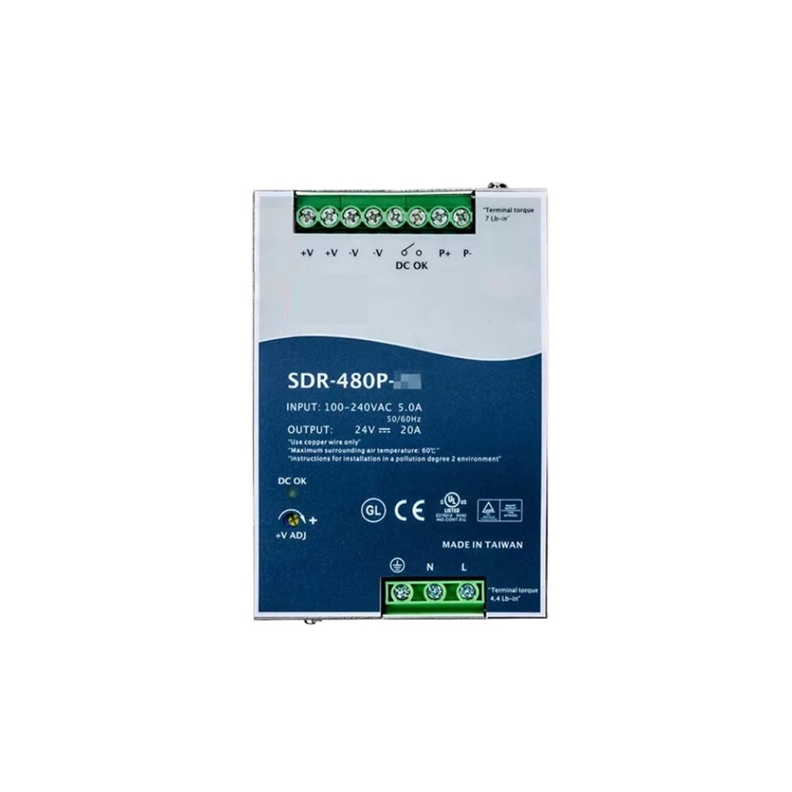 Alimentation SDR-480P contre les surcharges électriques 24V