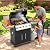 SKOK 5 Burner BBQ Grill with Infrared Side and Rear Burners,Gas Grill with Cast Iron Grates,Outdoor Barbecue Grill 72,000 BTU Output