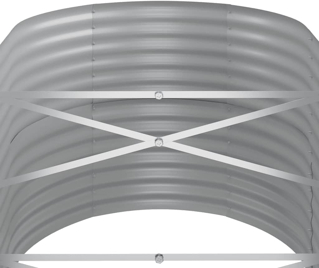 Large Oval Raised Garden Bed 145"x32"x27" Anthracite Powder-Coated Steel Raised Planter Box Outdoor for Patio Balcony Yard Herb Veggie Flower Growing